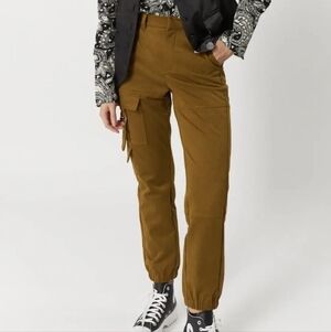 Joelle Collection Daphne Chic Cargo Pants High Waister Jogger Size XS